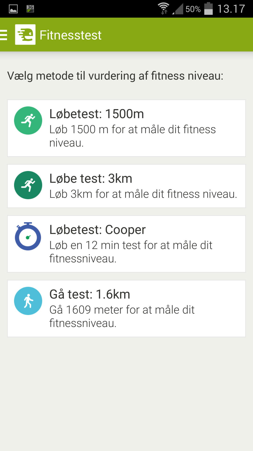 Endomondo-fitnesstest