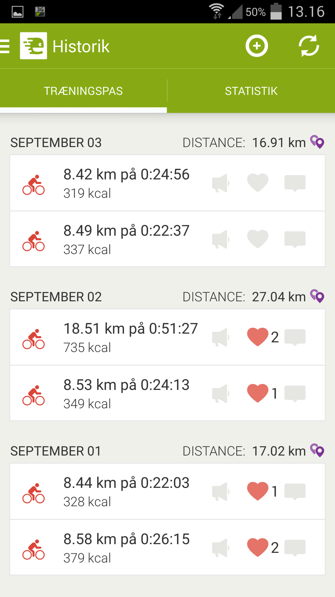Endomondo-historik