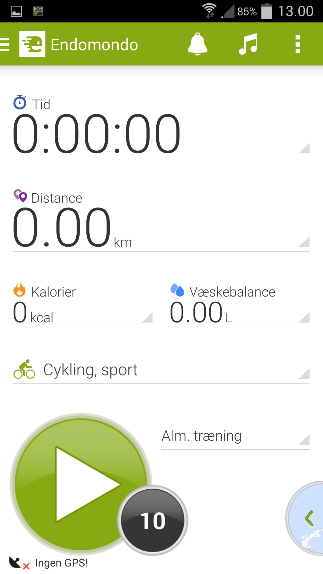 Endomondo-traening