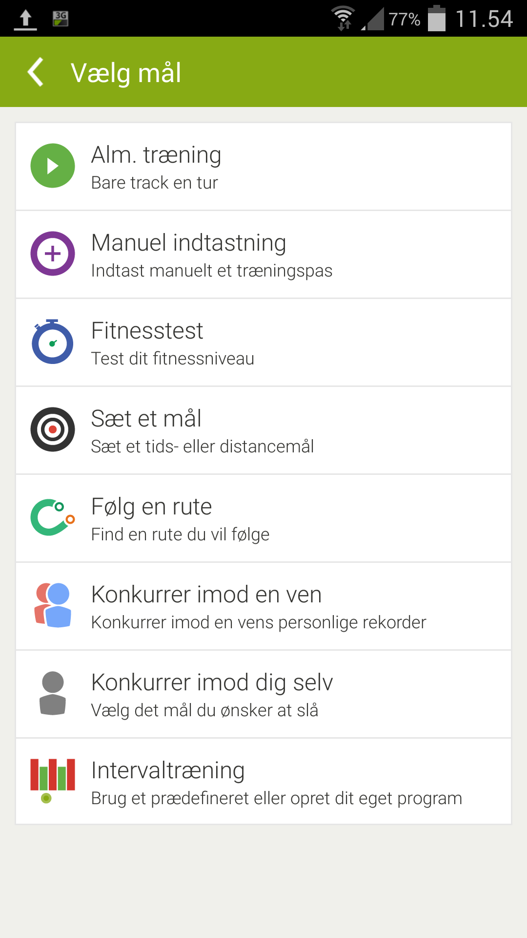 Endomondo-valg-maal