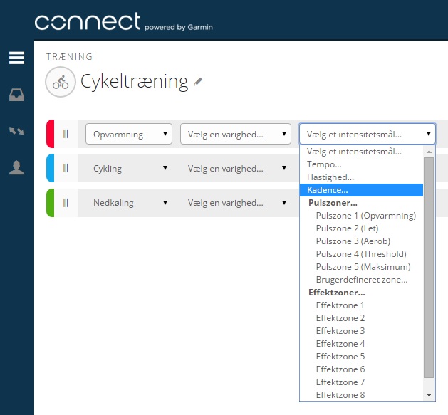 din træning på Garmin Connect